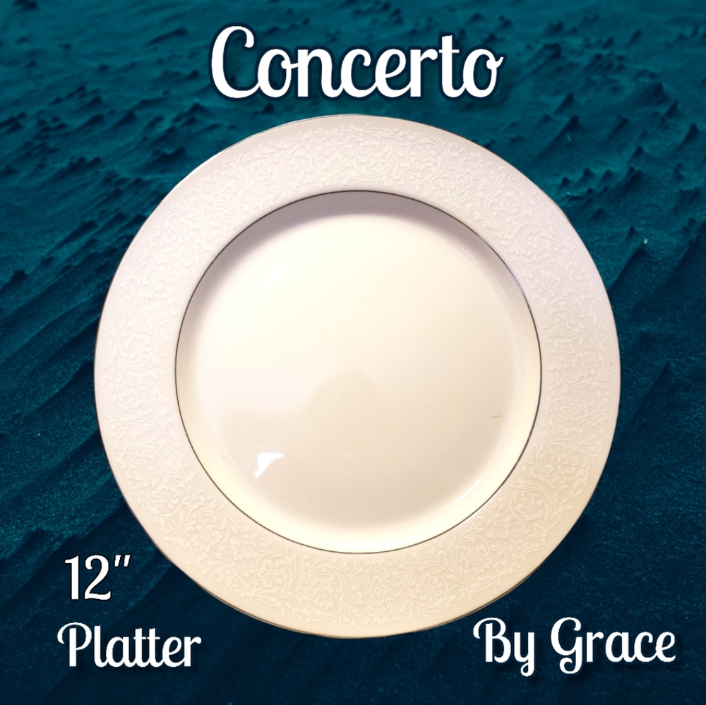 Vtg Serving Platter Grace Concerto China 12"  Round Plate